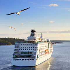 Cruise ship in the sea