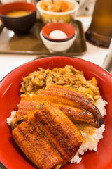 eel rice bowl with pork