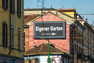 Obraz premium Schild 215 - Eigener Garten