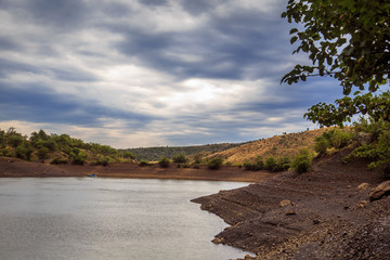 Amazing landscape with a mountain lake.