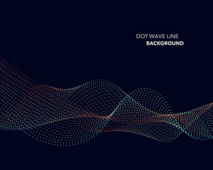 Elegant abstract vector dot wave line futuristic style background template