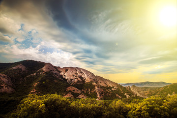 Naklejka na ściany i meble Amazing mountain landscape in the Crimea.