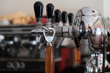 Metal taps for draft beer