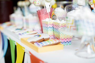 Bright colorful rainbow candy bar 
