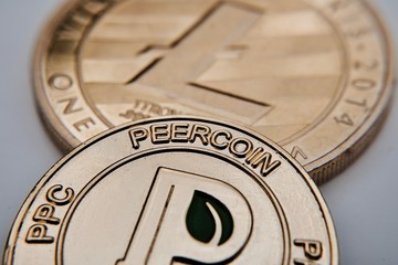 Gold peercoin coin