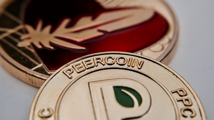 Gold peercoin coin