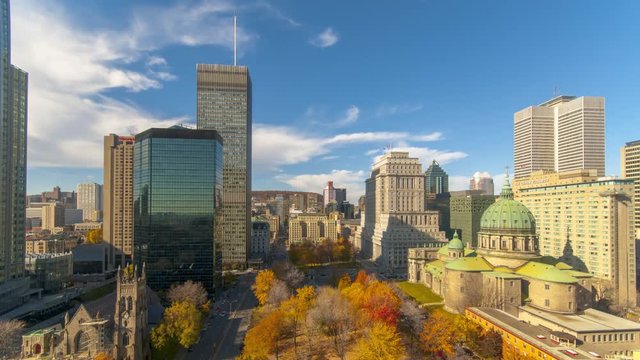 Canada, Quebec, Montreal. Downtown Montreal, Place du Canada and Dorchester Square, Cathedral-Basilica of Mary, Queen of the World or Cathedrale Marie-Reine-du-Monde