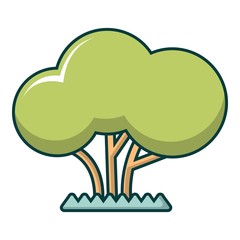 Tree icon, cartoon style