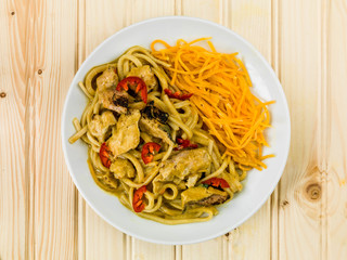 Chicken Katsu Curry Noodles With Chilli