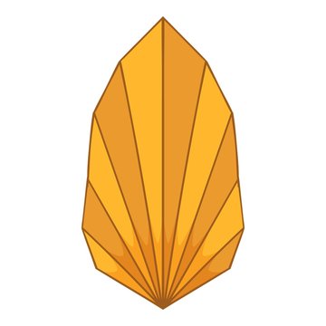 Origami Leaf Icon, Cartoon Style