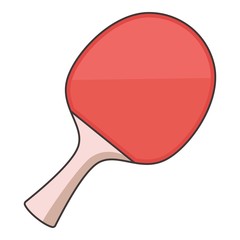 Ping pong paddle icon, cartoon style