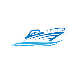 boat logo, sail boat, speed boad logo design