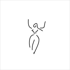 woman nude vector line illustration
