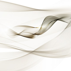 Abstract smooth gray wave vector. Curve flow grey motion illustration. Gray smoke.