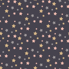 Endless Christmas Pattern. Star Background.