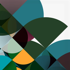 Fototapeta premium Cut paper circles, mosaic mix geometric pattern design