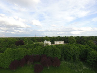 photo du bois boulogne en drone