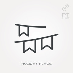 Line icon holiday flags