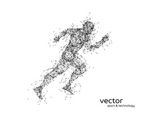 Fototapeta na wymiar Abstract vector illustration of running man.
