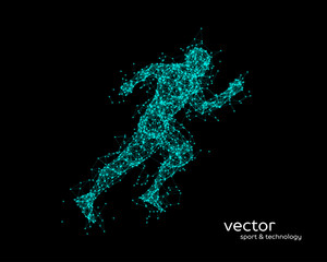 Abstract vector illustration of running man.