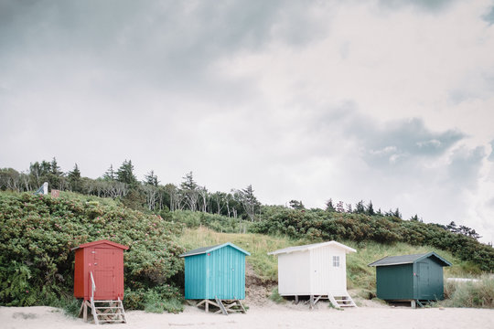 little colourful beach sheds 
