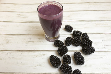 Blackberry smoothie with fresh berries