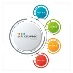 Circle chart infographic template with 5 options