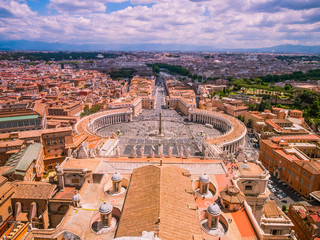 Aerial view of St.Peter's Square, Vatican City, Rome, Italy.Piazza Pietro.