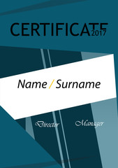 Modern certificate template, diploma, vector illustration