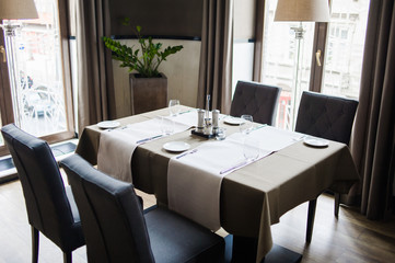 Served table in restaurant