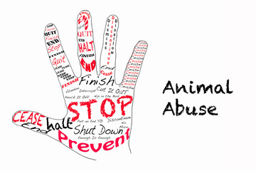 Stop animal abuse illustration