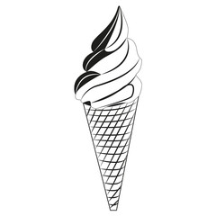 Picture of ice cream in a waffle cup