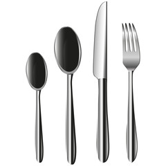 Picture of a table set, fork, knife, spoon