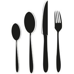 Picture of a table set, fork, knife, spoon