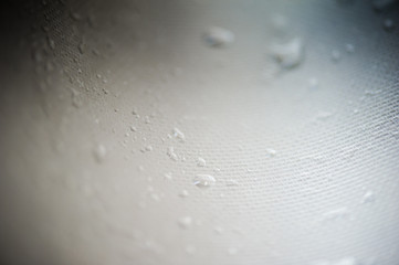 Drops of water on the metal surface