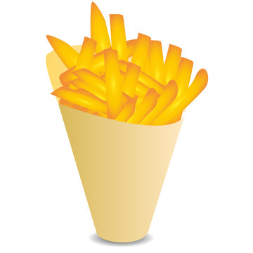 Picture of French fries in a paper cup