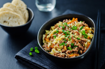 Beef and cabbage stir fry