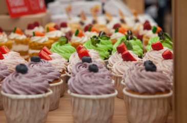 colorful cream cakes