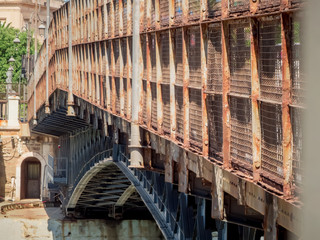 Fototapeta premium the taranto bridge on the taranto canalboat
