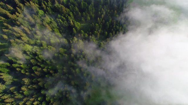 Mountain village under cloudy sky