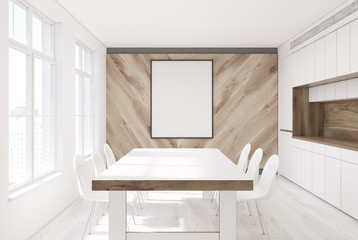 White and wooden conference room