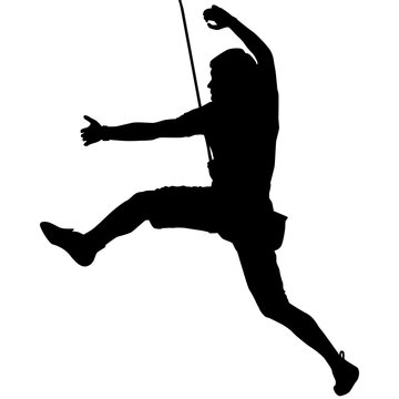 black silhouette climber reaching up clip art preview