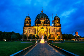 Berlin, Germany. View of Evangelical Cathedral at night © Madrugada Verde