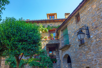 Mountain village of Torla Ordesa, Huesca, Spain