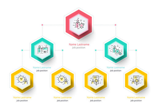 Colorful Company Hierarchy Organogram Infographic Layout 1