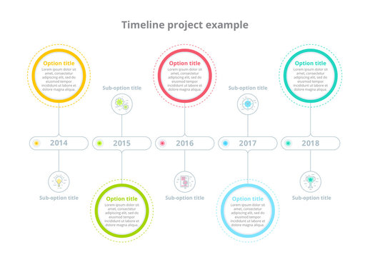 Colorful Horizontal Timeline Infographic Layout