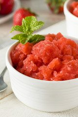 Homemade Italian Strawberry Granita Ice Cream