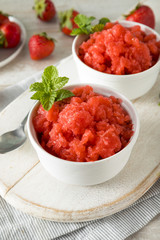 Homemade Italian Strawberry Granita Ice Cream