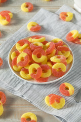 Sweet Sugary Peach Gummy Candy Rings