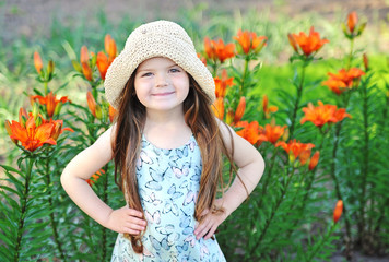 Cute smiling girl outdoor